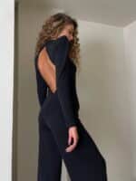 ⁦CUP OF TEE-אוברול ערב מורגן שחור⁩ – תמונה ⁦2⁩