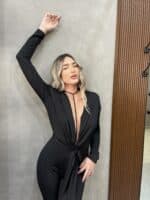 ⁦FAV-אוברול לערב סליק שחור⁩ – תמונה ⁦3⁩