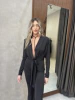 ⁦FAV-אוברול לערב סליק שחור⁩ – תמונה ⁦5⁩