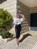⁦חצאית מידי עור כפתורים⁩ – תמונה ⁦2⁩