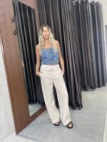 ⁦מכנס חגורה קיפול בז'⁩ – תמונה ⁦2⁩