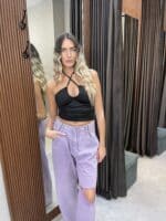 ⁦טופ קולר שרוכים שחור⁩ – תמונה ⁦4⁩