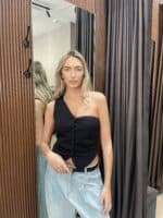 וסט כתף אחת שחור – תמונה 8