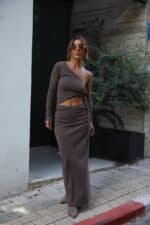 חולצת מיילו כתך אחת חומה