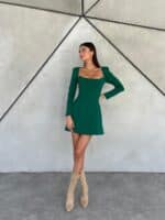 ⁦שמלת ערב קליאו ירוקה⁩ – תמונה ⁦5⁩