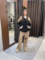 ⁦גקט ניילון בשילוב 2 צבעים⁩ – תמונה ⁦4⁩