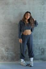 ⁦מכנס גומי אנדרו אפור פלדה⁩ – תמונה ⁦2⁩