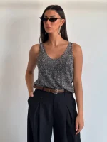 ⁦TIAGO - מכנס אסתל שחור⁩ – תמונה ⁦4⁩