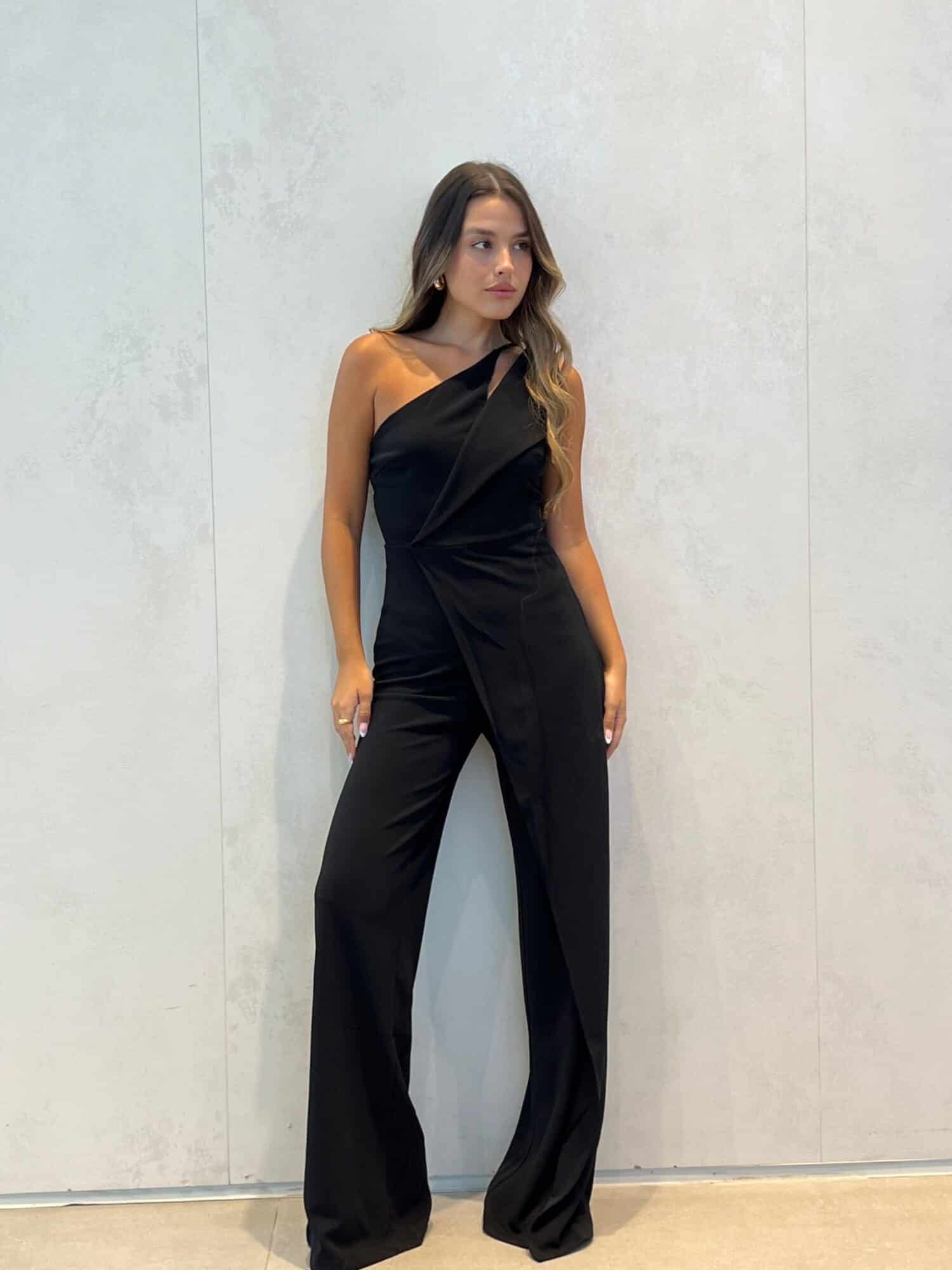 ⁦FAV-אוברול לערב שחור כתף אחת⁩ – תמונה ⁦2⁩