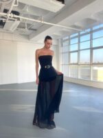 ⁦CUP OF TEE- שמלת מקסי לינדה-שחור⁩ – תמונה ⁦6⁩