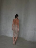 ⁦FAV- שמלת ערב פורטי שמפנייה⁩ – תמונה ⁦3⁩