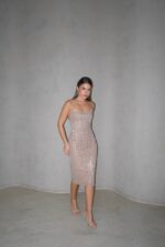 ⁦FAV- שמלת ערב פורטי שמפנייה⁩ – תמונה ⁦8⁩