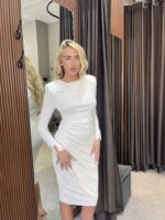 ⁦שמלת מידי נונה -לבן⁩ – תמונה ⁦4⁩