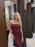 ⁦FAV-שמלת מקסי בראון -בורדו⁩ – תמונה ⁦5⁩