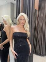 ⁦FAV-שמלת מקסי בראון -שחורה⁩ – תמונה ⁦7⁩