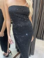 ⁦FAV-שמלת מקסי בראון -שחורה⁩ – תמונה ⁦3⁩