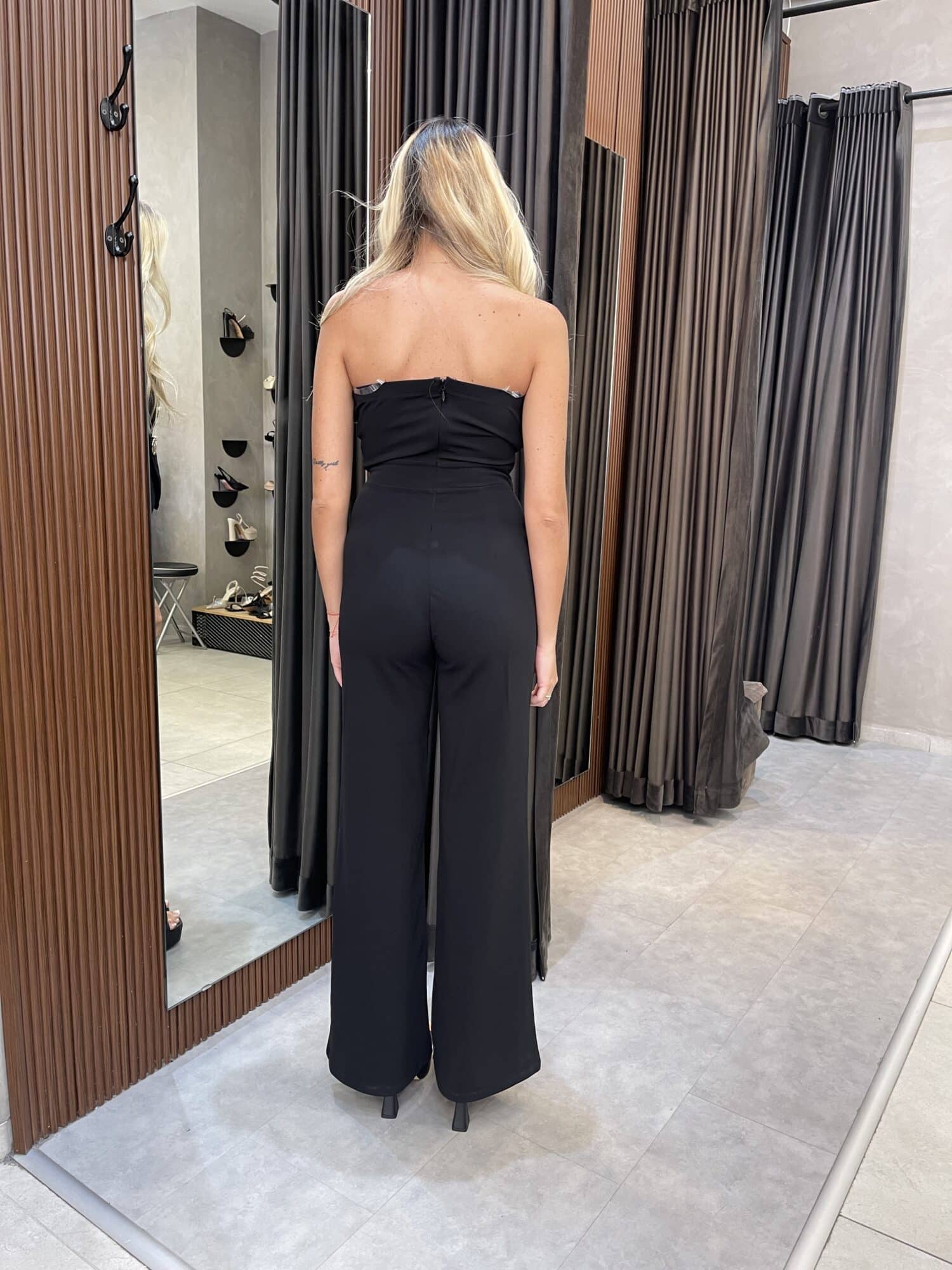 ⁦FAV- אוברול ערב סטרפלס שחור⁩ – תמונה ⁦5⁩