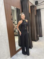 ⁦FAV-אוברול ערב ווסטי שחור⁩ – תמונה ⁦3⁩