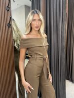 ⁦ISABELLA-אוברול ערב מונקו חום⁩ – תמונה ⁦3⁩