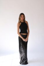 ⁦BAT7 חצאית פייטו- שחור⁩ – תמונה ⁦2⁩