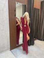 ⁦FAV-שמלת מקסי מישל בורדו⁩ – תמונה ⁦2⁩