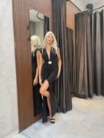 FAV-שמלת מקסי מישל שחורה