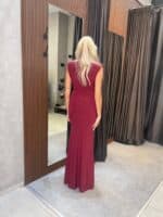⁦FAV-שמלת מקסי מישל בורדו⁩ – תמונה ⁦4⁩