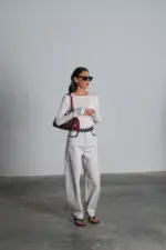 ⁦GOVANA - מכנסי פאי אפור⁩ – תמונה ⁦2⁩