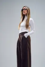 ⁦TIAGO - מכנס עופרי חום נקודות⁩ – תמונה ⁦5⁩