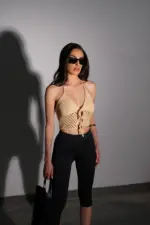 ⁦GOVANA טייץ קרול-שחור⁩ – תמונה ⁦5⁩