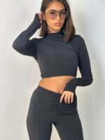 ⁦L&B- טופ בטן בטי -שחור⁩ – תמונה ⁦5⁩