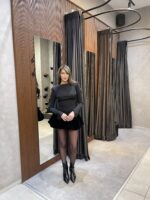 ⁦ISABELLA- שמלת מיני ורונה-שחור⁩ – תמונה ⁦5⁩
