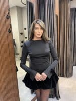 ISABELLA- שמלת מיני ורונה-שחור