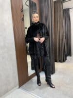 ⁦יבוא איטליה - ג'קט פרווה שילוב סריג⁩ – תמונה ⁦2⁩