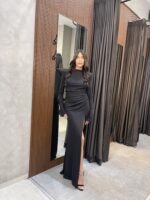 ⁦ISABELLA - שמלת מקסי אלין-שחור⁩ – תמונה ⁦4⁩