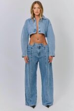 NURIT KIMHI - ג'ינס FRONT SEAM WIDE LEG JEANS