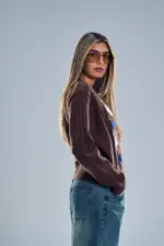 ⁦TIAGO- קרדיגן אלבי אפור חום⁩ – תמונה ⁦3⁩