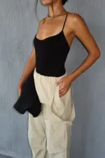 ⁦GOVANA בגד גוף מורטי שחור⁩ – תמונה ⁦2⁩