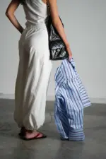 ⁦GOVANA מכנסי ליריקה לבן⁩ – תמונה ⁦4⁩