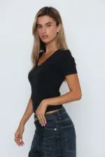 ⁦חולצת מליסה שחור⁩ – תמונה ⁦3⁩