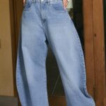 NURIT KIMHI - ג'ינס HIGH WAIST BALLOON LEG JEANS כחול