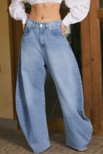NURIT KIMHI - ג'ינס HIGH WAIST BALLOON LEG JEANS כחול