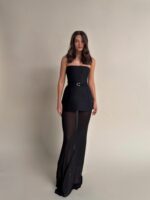 ⁦CUP OF TEE- שמלת מקסי ברייטלי -שחור⁩ – תמונה ⁦3⁩