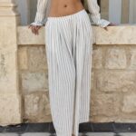NURIT KIMHI מכנס DAPHNE – קאמל פסים