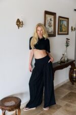 ⁦NURIT KIMHI - מכנס MADELINE שחור⁩ – תמונה ⁦3⁩