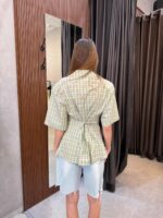 ⁦GOVANA חולצת סמורה משובצת ירוקה⁩ – תמונה ⁦4⁩