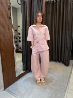 ⁦GOVANA מכנסי סמורה משבצות ורוד⁩ – תמונה ⁦2⁩