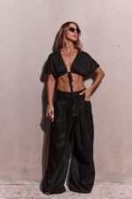 ⁦NURIT KIMHI מכנס MARLY שחור⁩ – תמונה ⁦3⁩