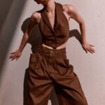 NURIT KIMHI וסט CLAUDIA חום