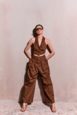 ⁦NURIT KIMHI מכנס MARLY חום⁩ – תמונה ⁦3⁩